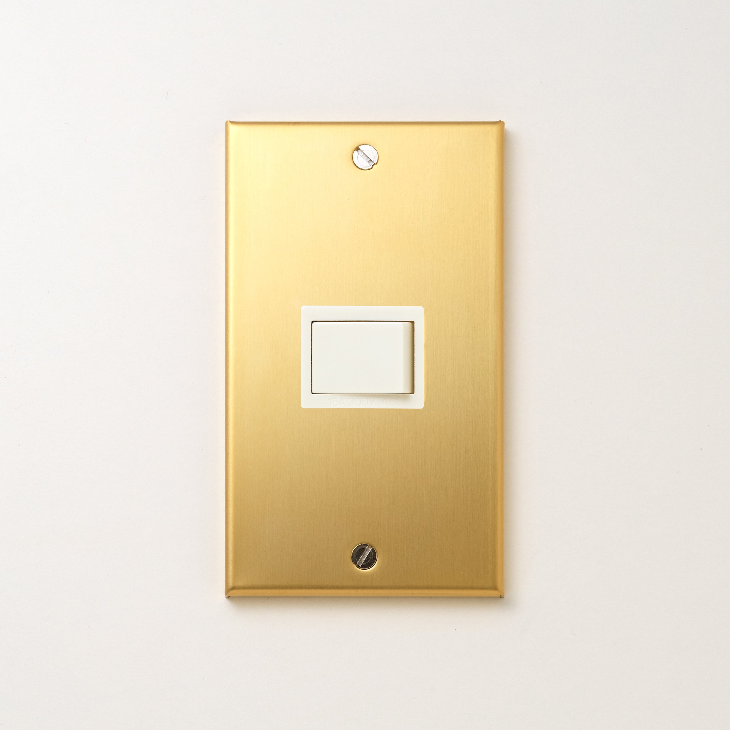 真鍮（素地） プレート<br>+ パナソニック 埋込スイッチ シングル ホワイト