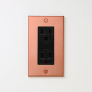 銅色（マット） プレート <br>+ NK 埋込接地（アース）ダブルコンセント　ブラック