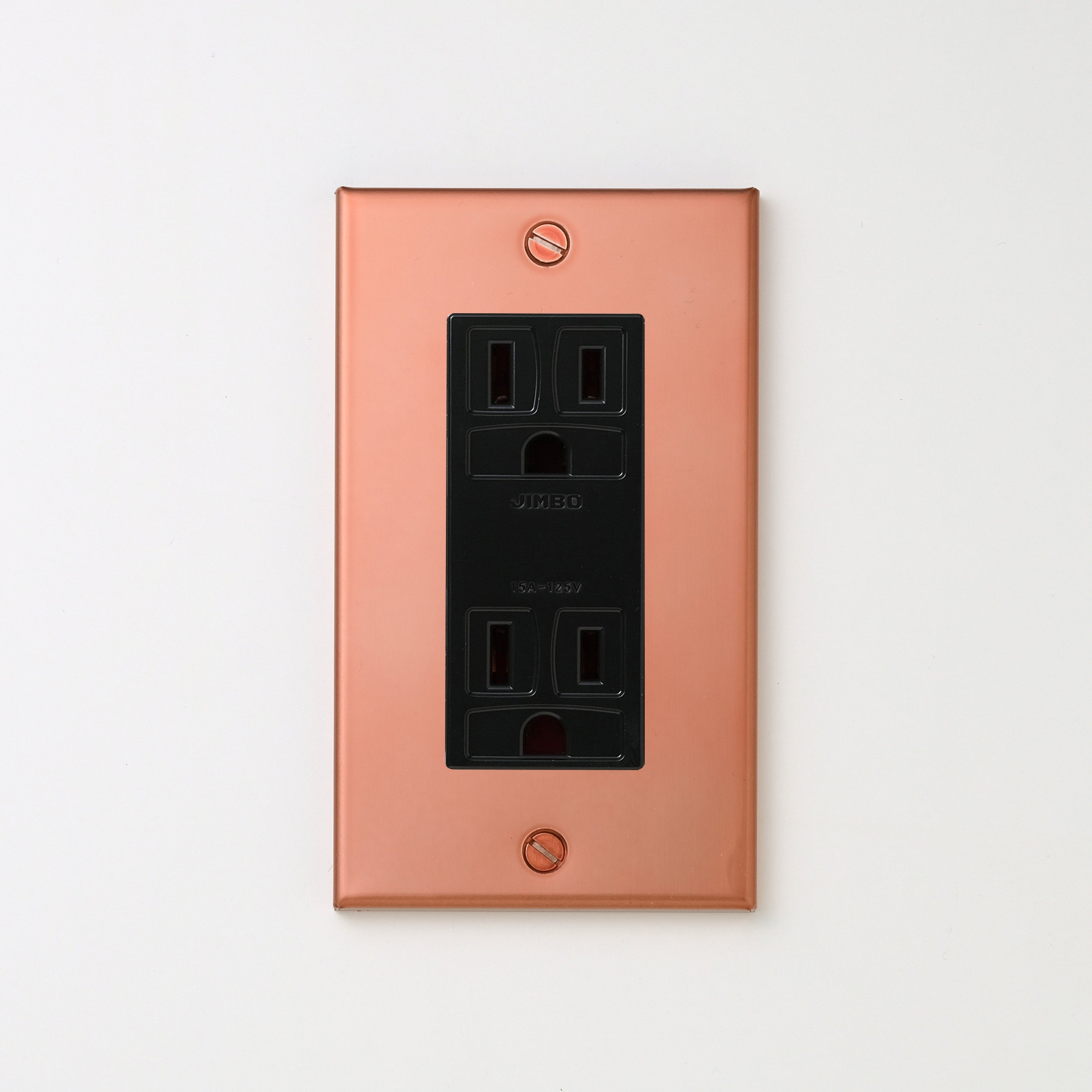 銅色（マット） プレート <br>+ NK 埋込接地（アース）ダブルコンセント　ブラック