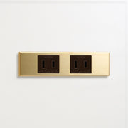 真鍮（素地） 家具用プレート<br>+ NK 埋込コンセント チョコ ×２