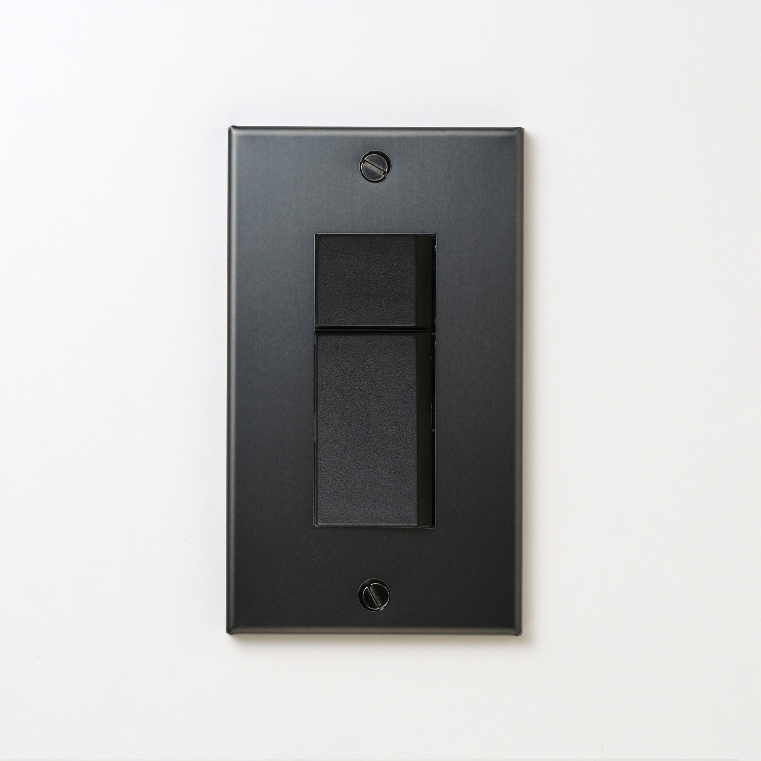 ステンレス（マットブラック）プレート <br>+ NK スイッチダブル ブラック