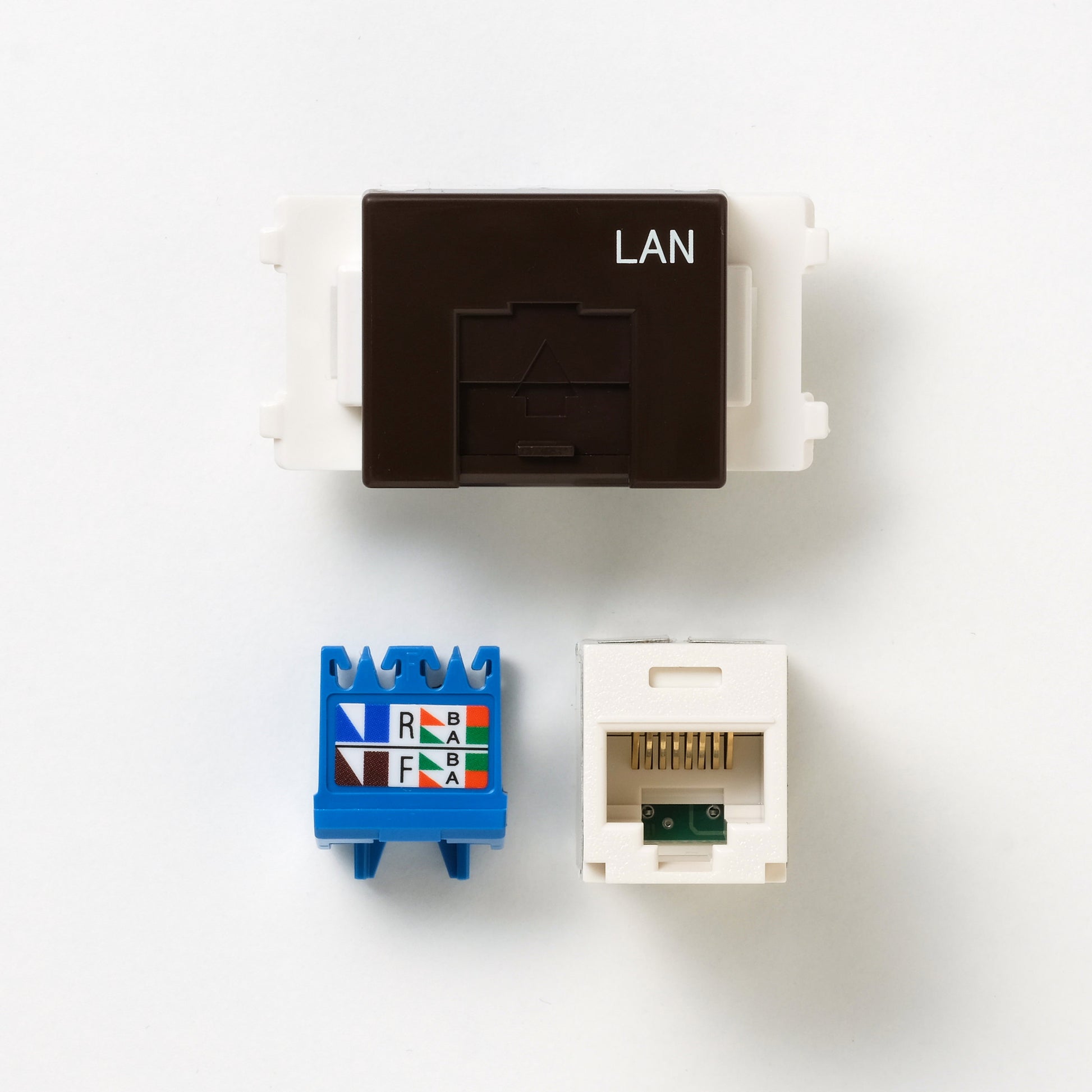 NKシリーズ　埋込モジュラジャック8極8心　チョコ