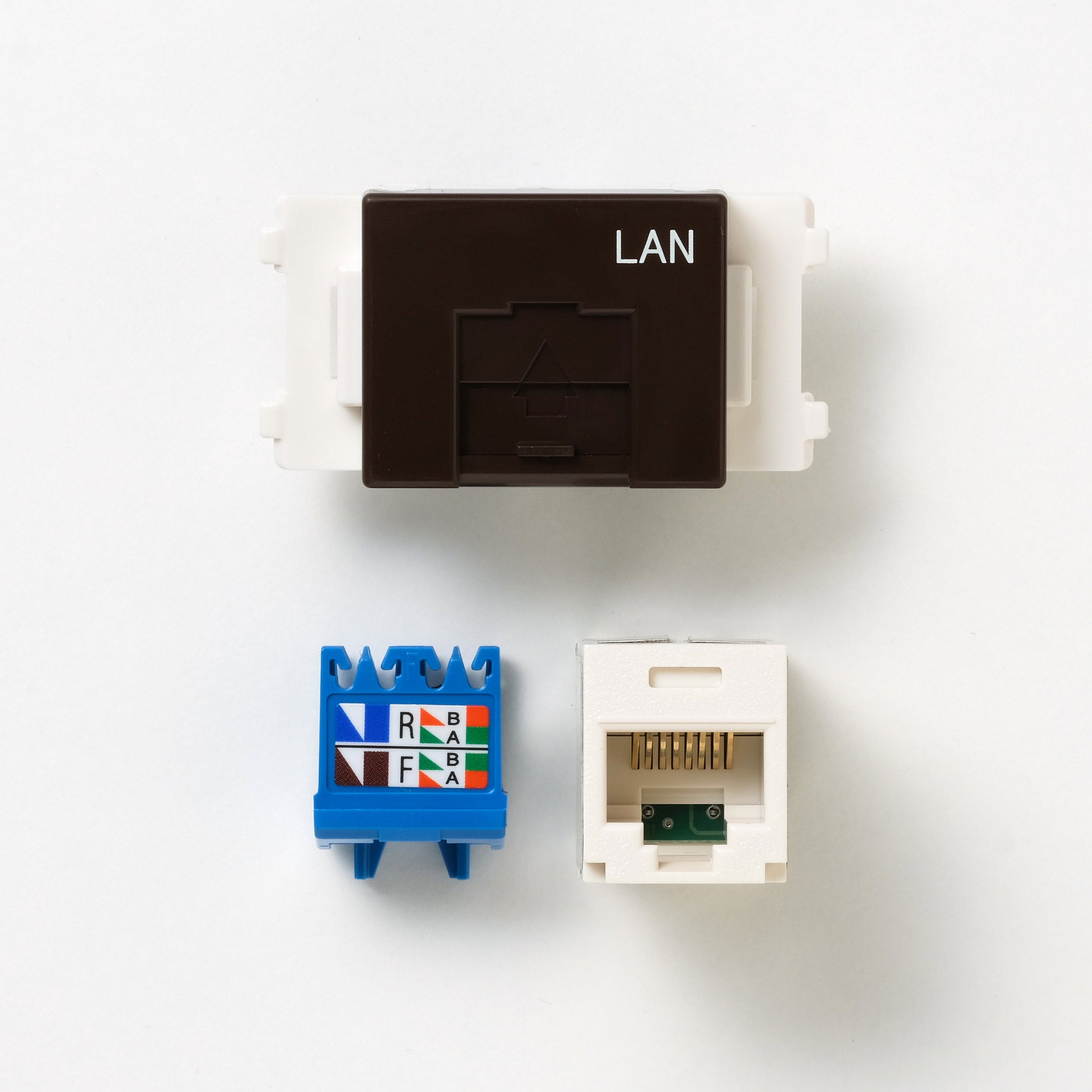 NKシリーズ　埋込モジュラジャック8極8心　チョコ