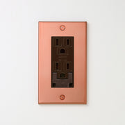 銅色（マット） プレート <br>+ NK 埋込アースターミナル付接地ダブルコンセント　チョコ