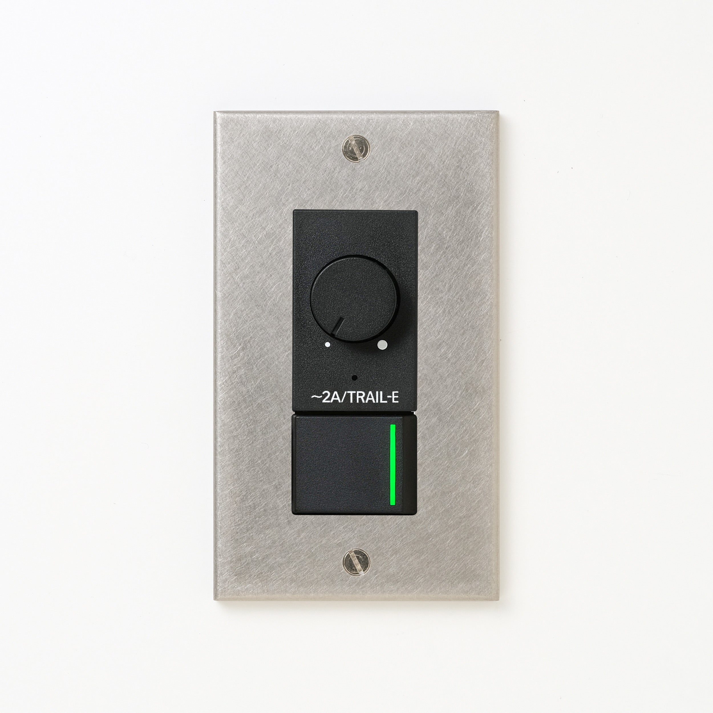 ステンレス（バイブレーション）プレート <br>+ NK 逆位相制御方式ライトコントロール＋片切、3路ガイドランプ（グリーン）スイッチ　 ブラック