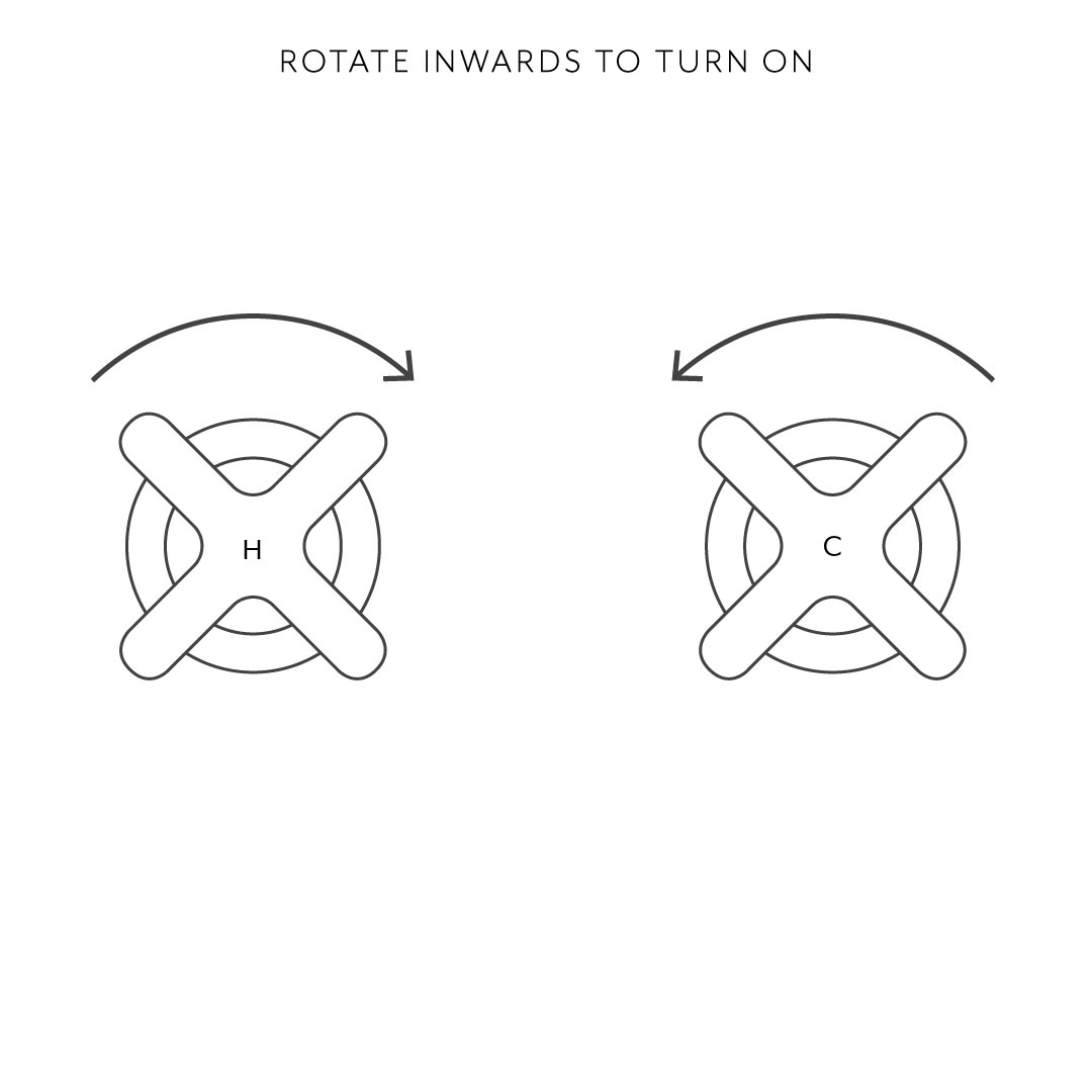 クロス・壁付2穴  混合水栓用ハンドル ニッケル