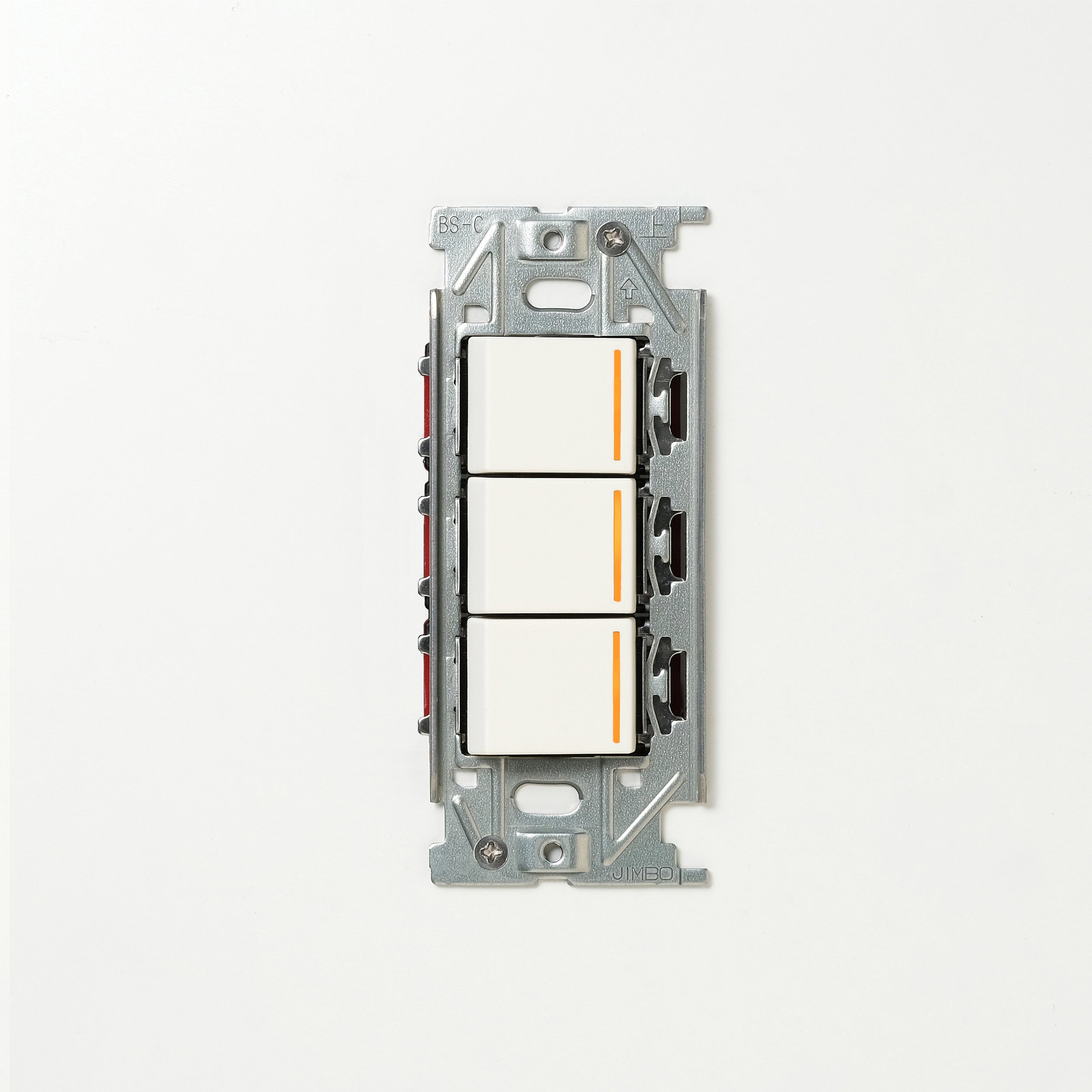 NKシリーズ　片切、3路チェックランプ（オレンジ）スイッチトリプル １連３口用 ホワイト