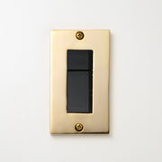 真鍮砂型鋳造（磨き）プレート <br>+ NK スイッチダブル ブラック