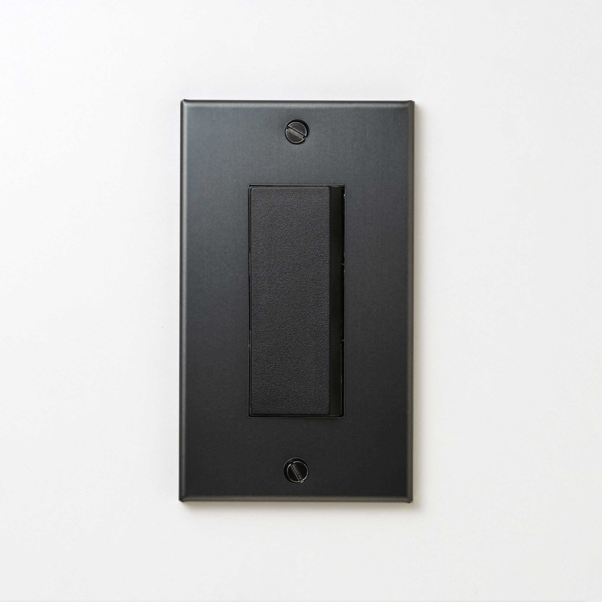 ステンレス（マットブラック）プレート <br>+ NK スイッチシングル ブラック