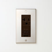 ステンレス素地 プレート <br>+ NK 埋込アースターミナル付接地15A、20Aコンセント 125V　チョコ