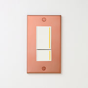 銅色（マット） プレート <br>+ NK 片切、3路チェックランプ（オレンジ）スイッチダブル（上段大）  ホワイト