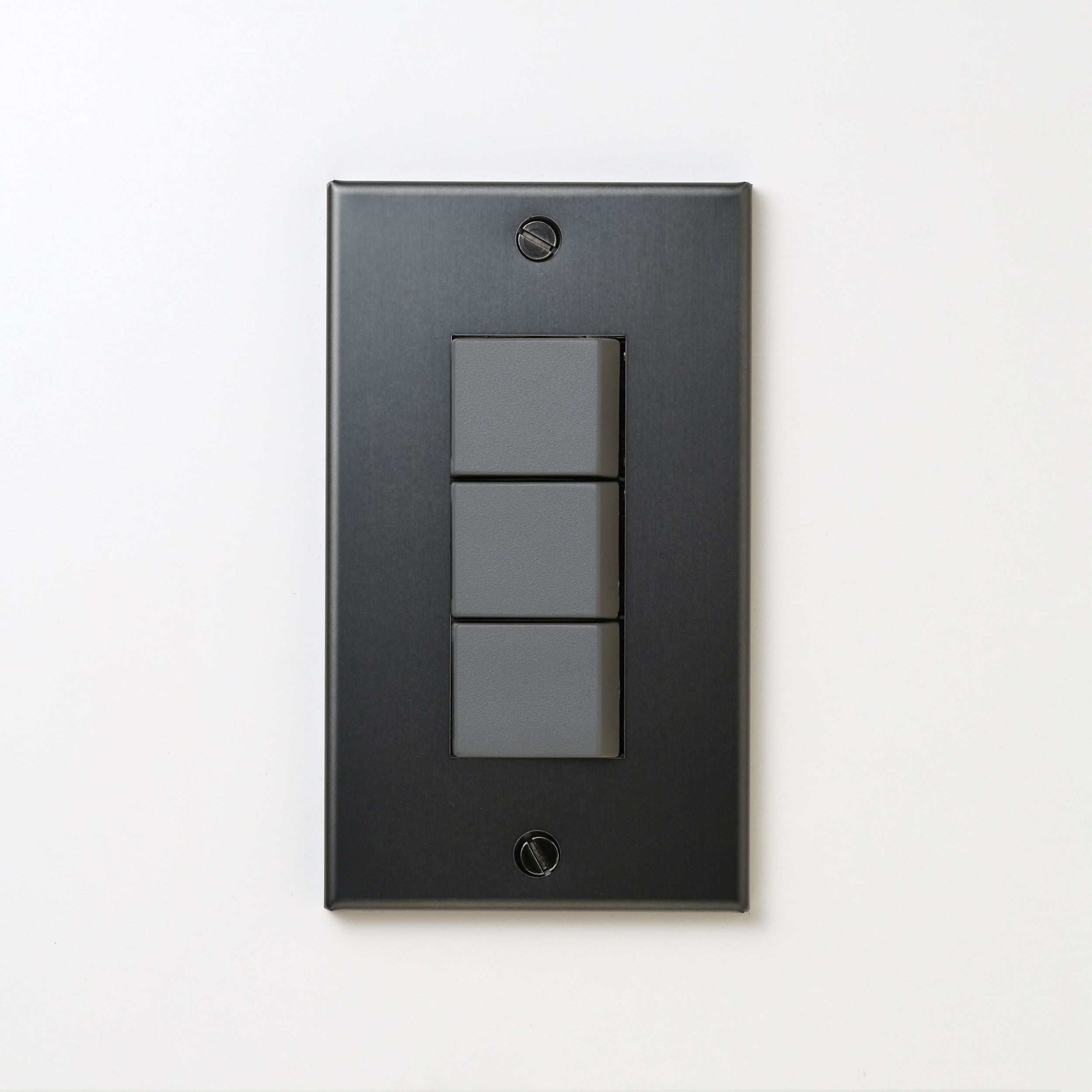 ステンレス（マットブラック）プレート <br>+ NK スイッチトリプル グレー