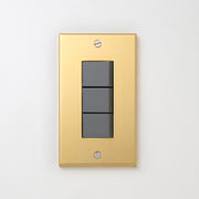 真鍮（素地） プレート <br>+ NK スイッチトリプル グレー