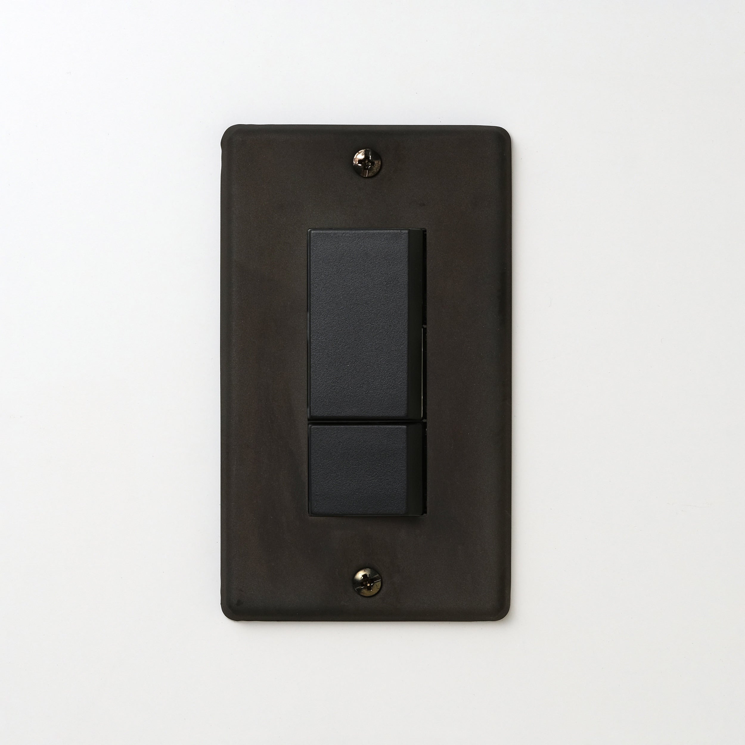 ステンレス（黒染）プレート <br>+ NK スイッチダブル ブラック