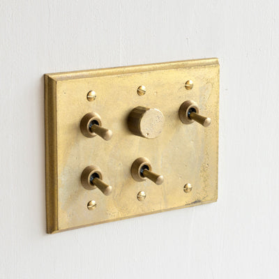 フタガミ スイッチ 真鍮 ３連 ４トグル + LED調光器