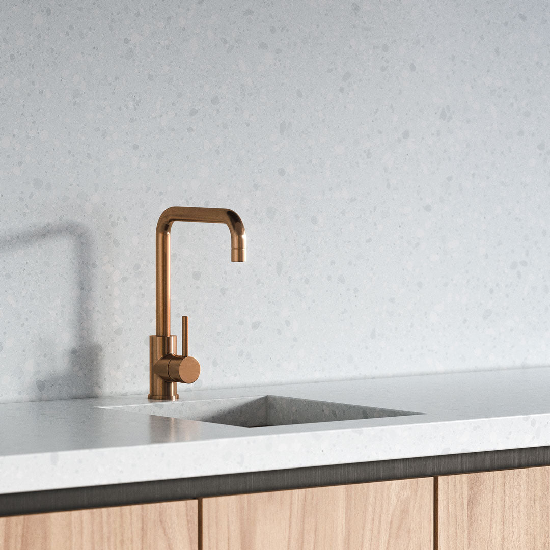 エデン・台付き1穴 キッチン用混合水栓 銅