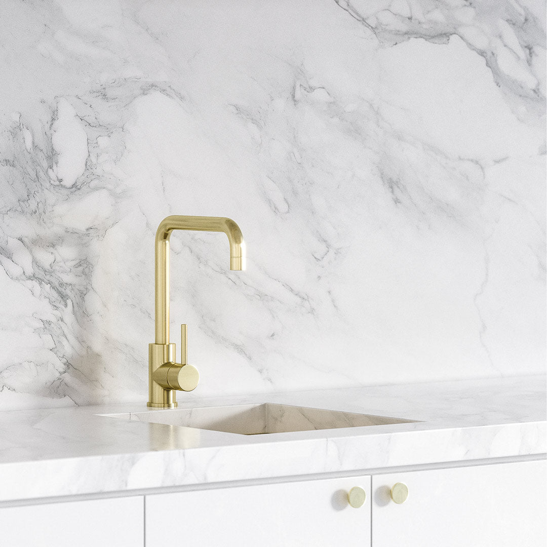 エデン・台付き1穴 キッチン用混合水栓 真鍮