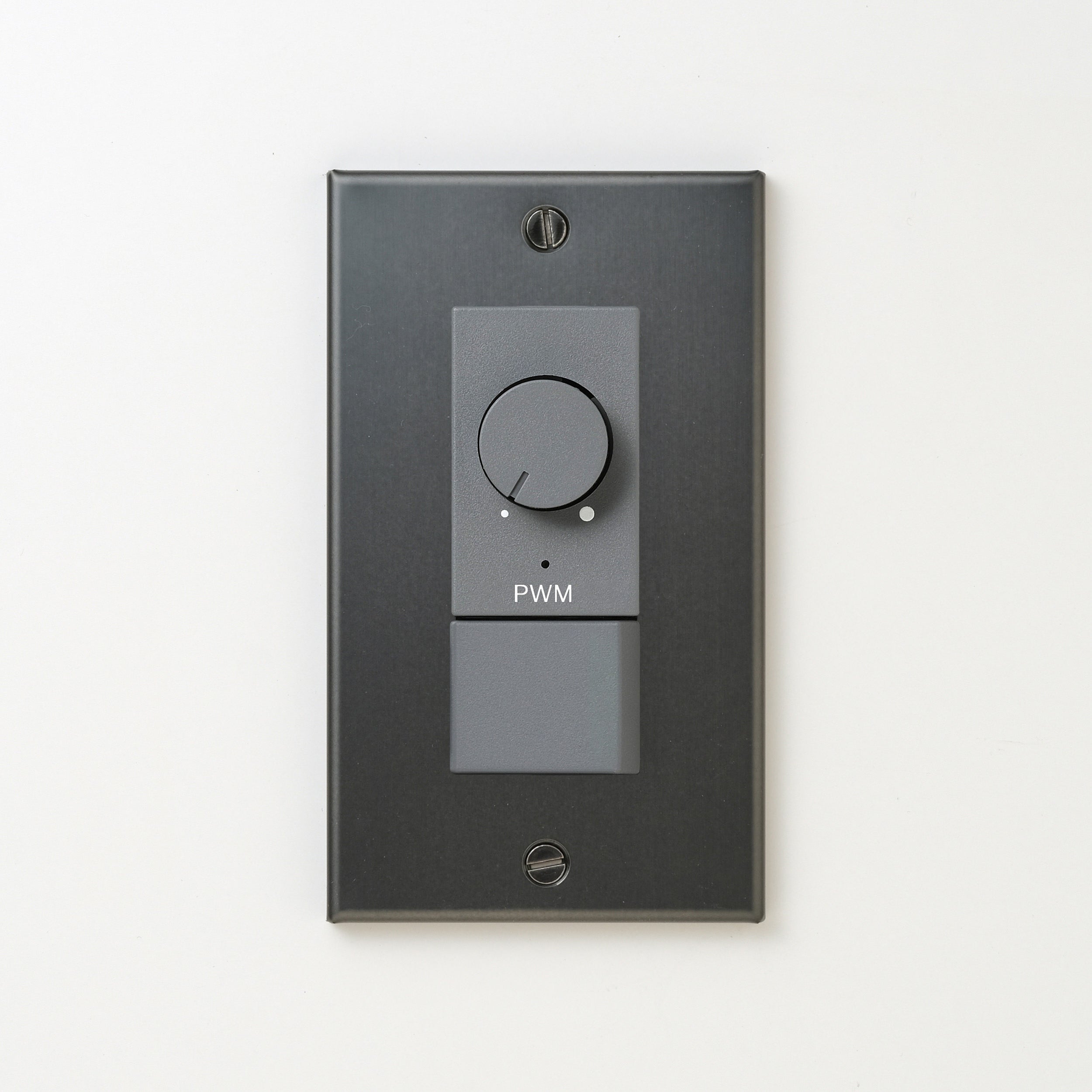 ステンレス（マットブラック）プレート <br>+ NK PWM制御方式(1ch)ライトコントロール＋片切、3路スイッチ　 グレー