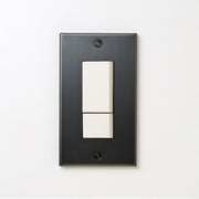 ステンレス（マットブラック）プレート <br>+ NK スイッチダブル ホワイト