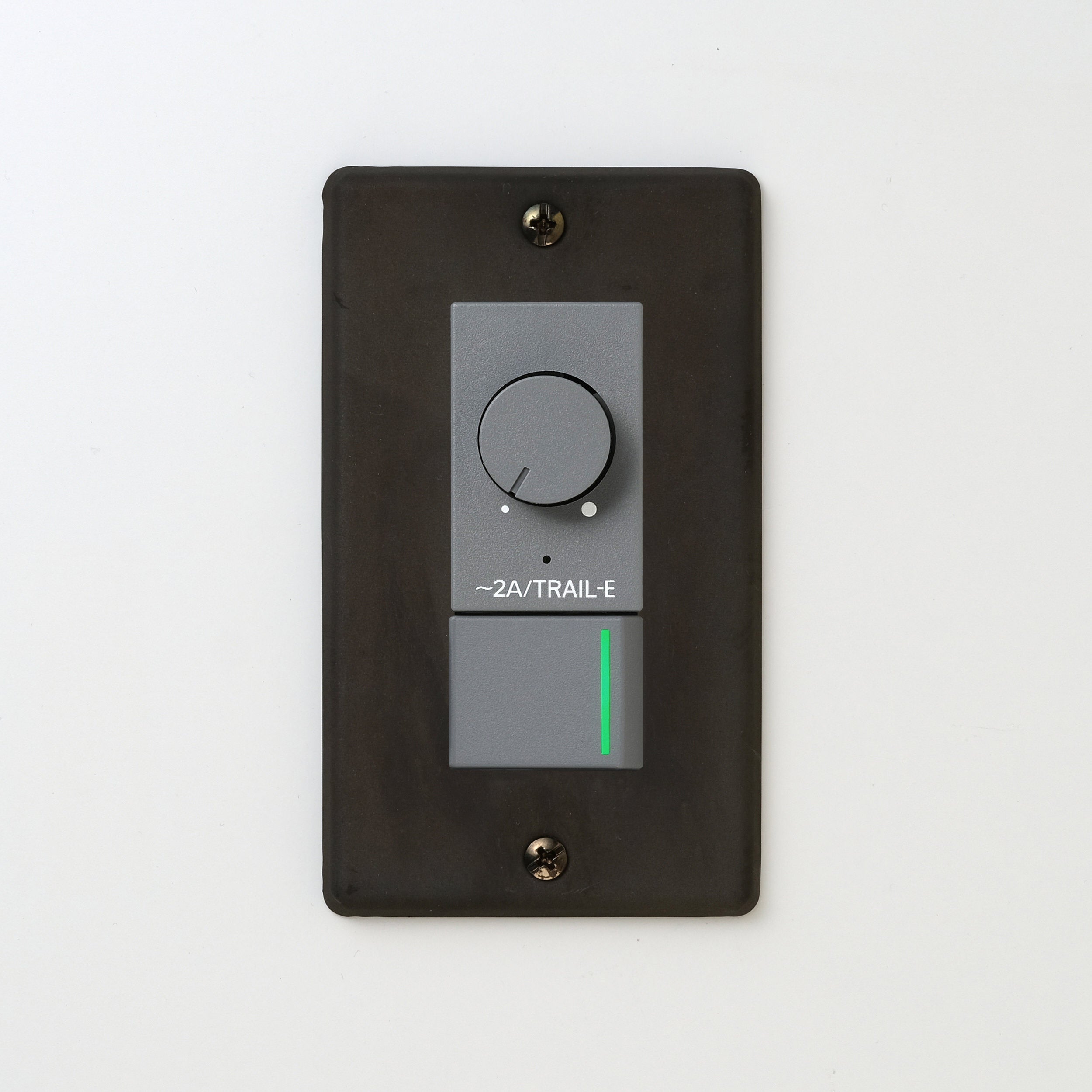 ステンレス（黒染）プレート <br>+ NK 逆位相制御方式ライトコントロール＋片切、3路ガイドランプ（グリーン）スイッチ　 グレー