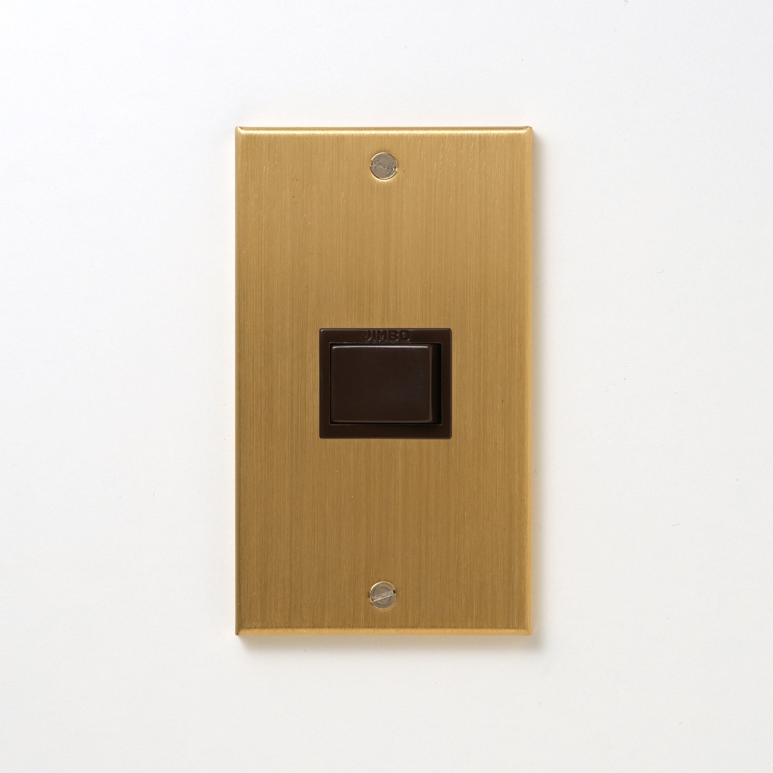 真鍮（ヘアライン） プレート<br>+ NK対応 埋込スイッチ シングル チョコ