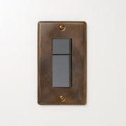 真鍮（燻し） プレート <br>+ NK スイッチダブル グレー