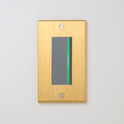 真鍮（ヘアライン） プレート <br>+ NK 片切、3路ガイドランプ（グリーン）付スイッチシングル  グレー