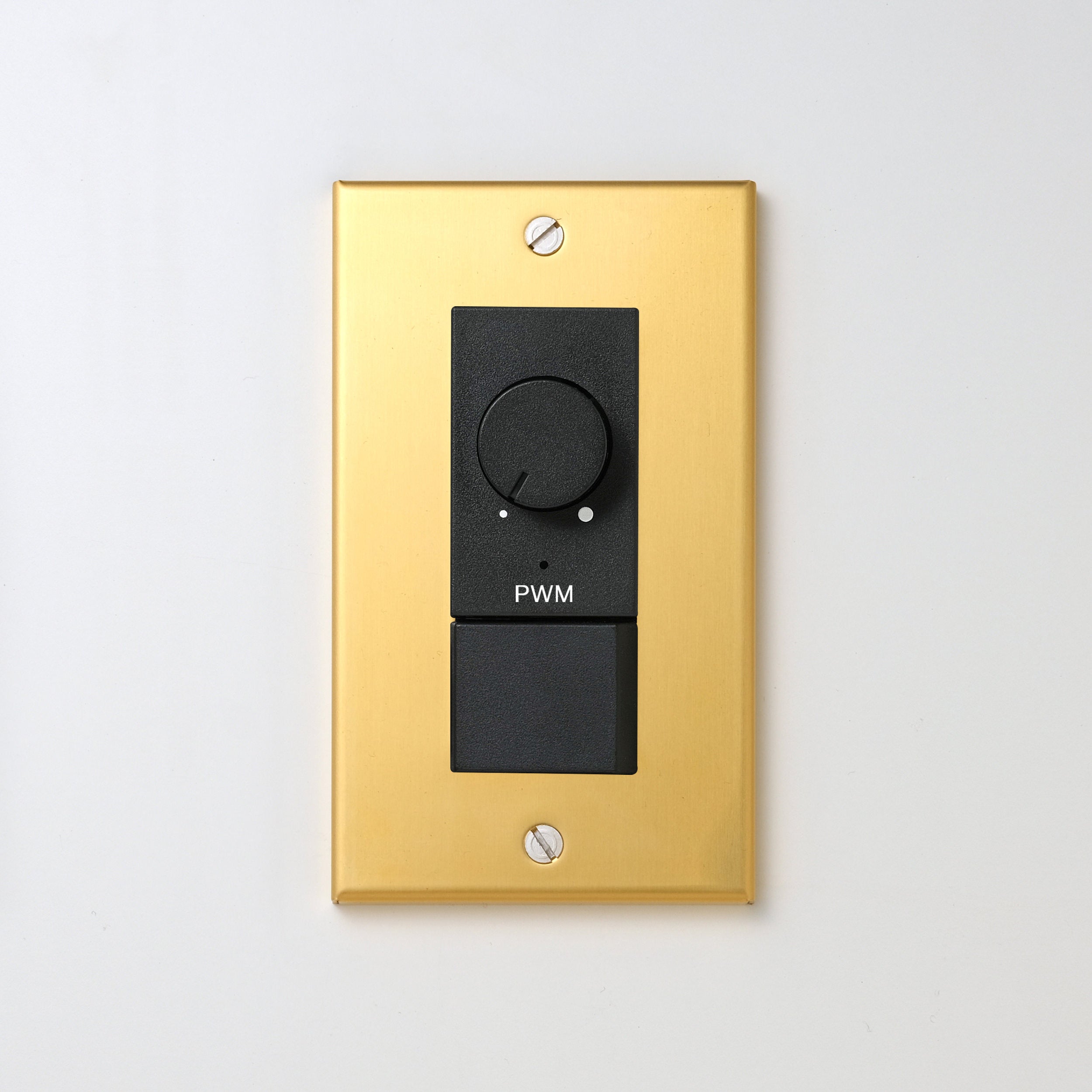 真鍮（素地） プレート <br>+ NK PWM制御方式(1ch)ライトコントロール＋片切、3路スイッチ　 ブラック