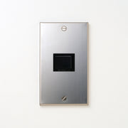 ステンレス（素地） プレート<br>+ パナソニック 埋込スイッチ シングル ブラック