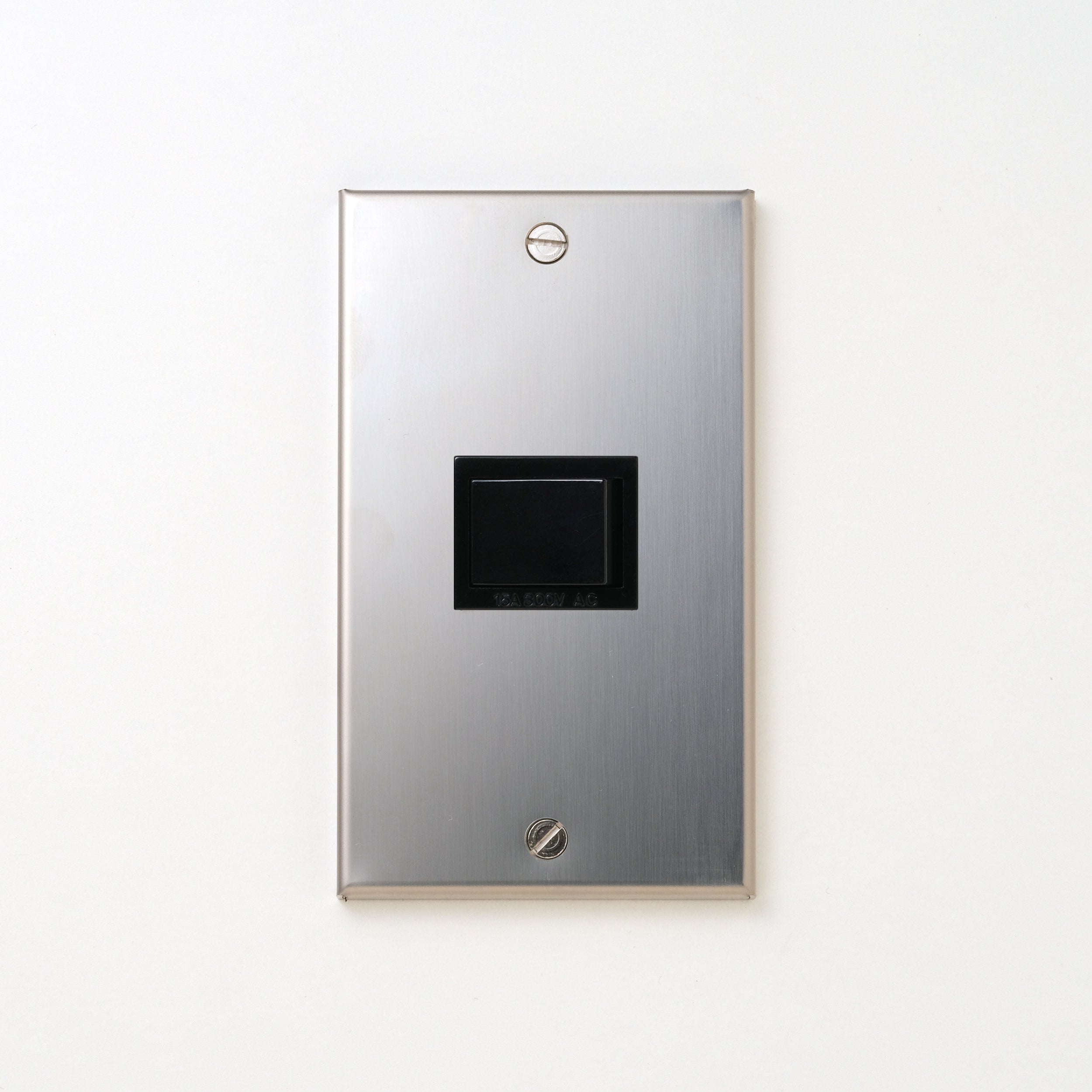 ステンレス（素地） プレート<br>+ パナソニック 埋込スイッチ シングル ブラック