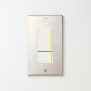 ステンレス素地 プレート <br>+ NK 片切、3路チェックランプ（オレンジ）スイッチダブル（上段大）  ホワイト