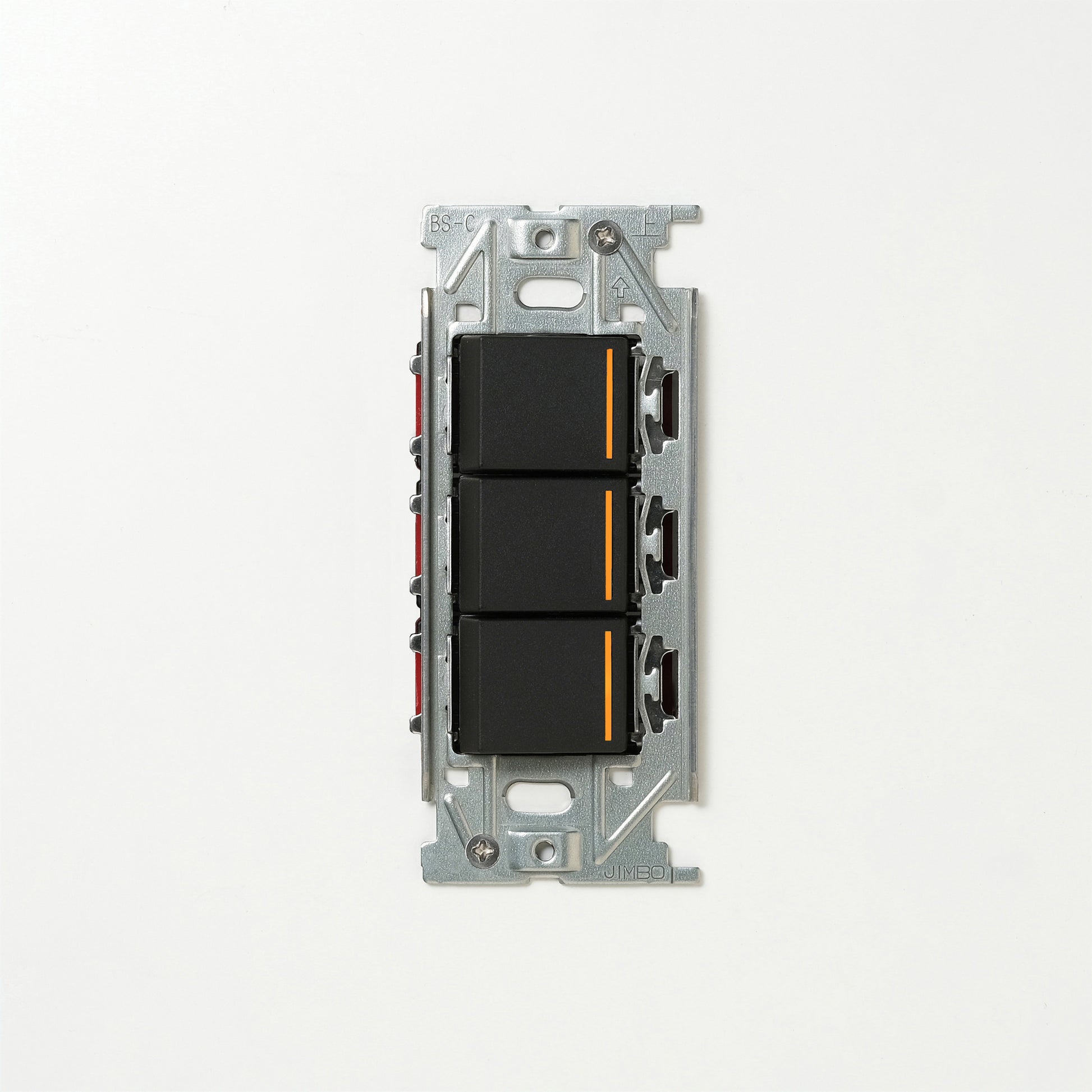 NKシリーズ　片切、3路チェックランプ（オレンジ）スイッチトリプル １連３口用 ブラック