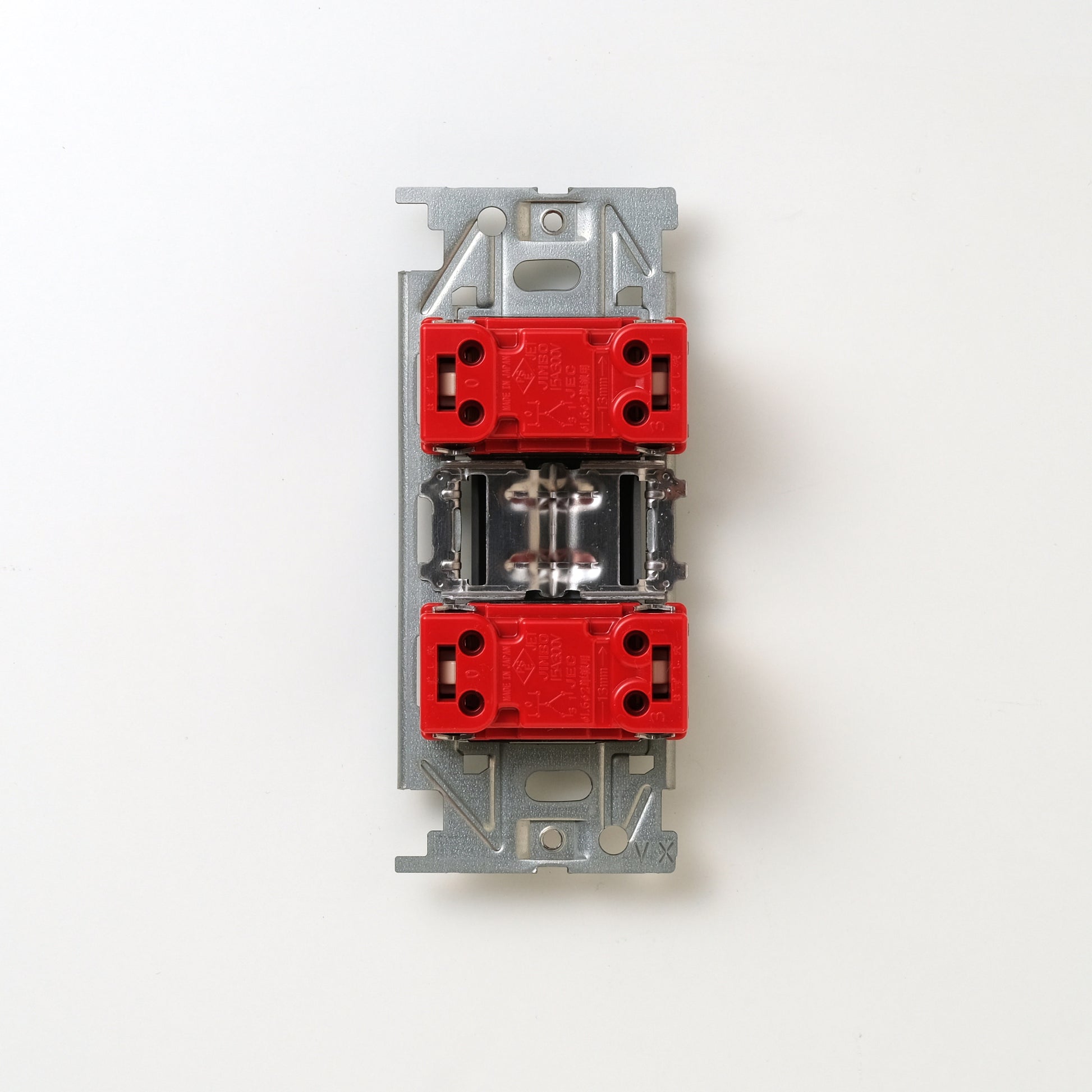 NKシリーズ　片切、3路スイッチダブル（上段大）  １連３口用 グレー