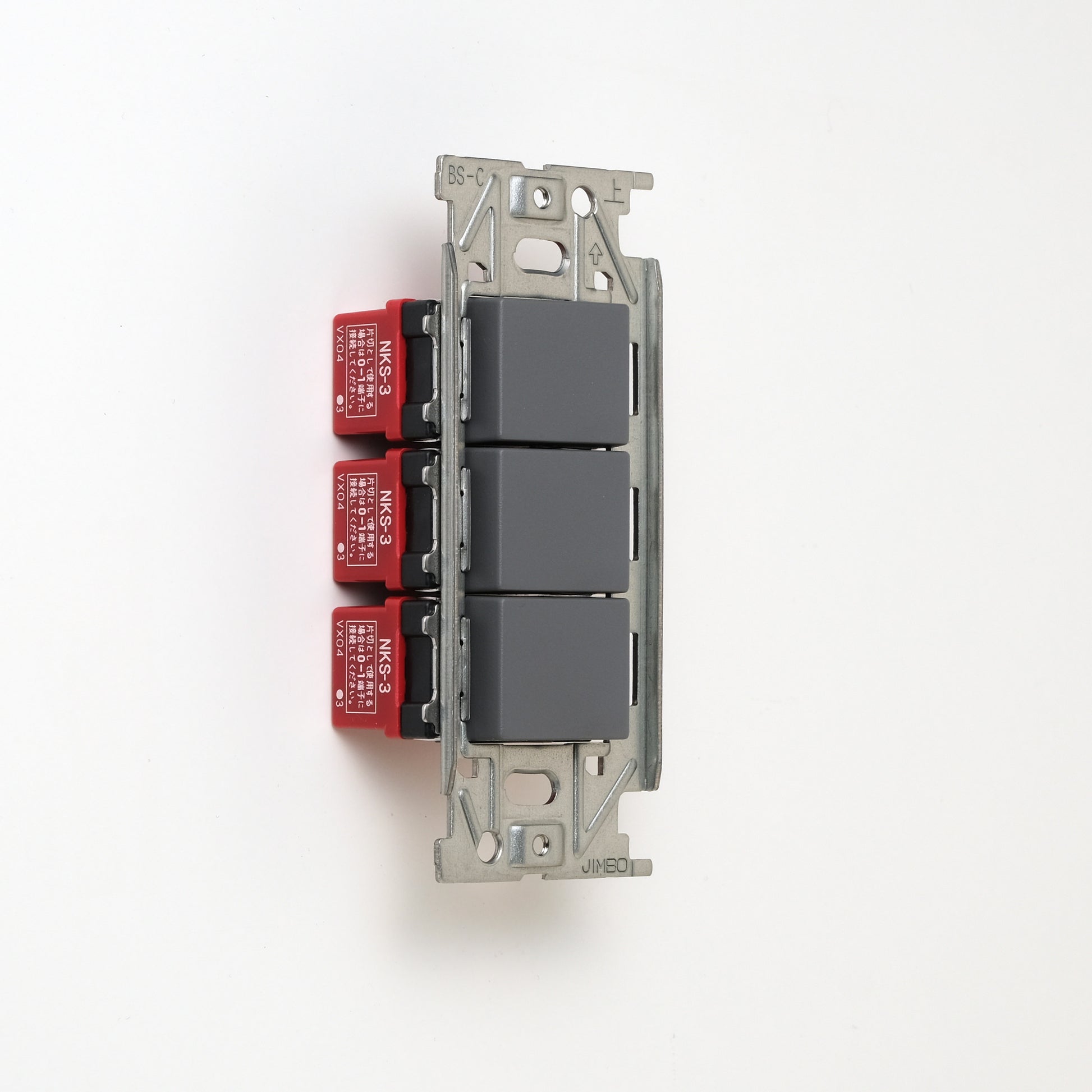 NKシリーズ　片切、3路スイッチトリプル １連３口用 グレー