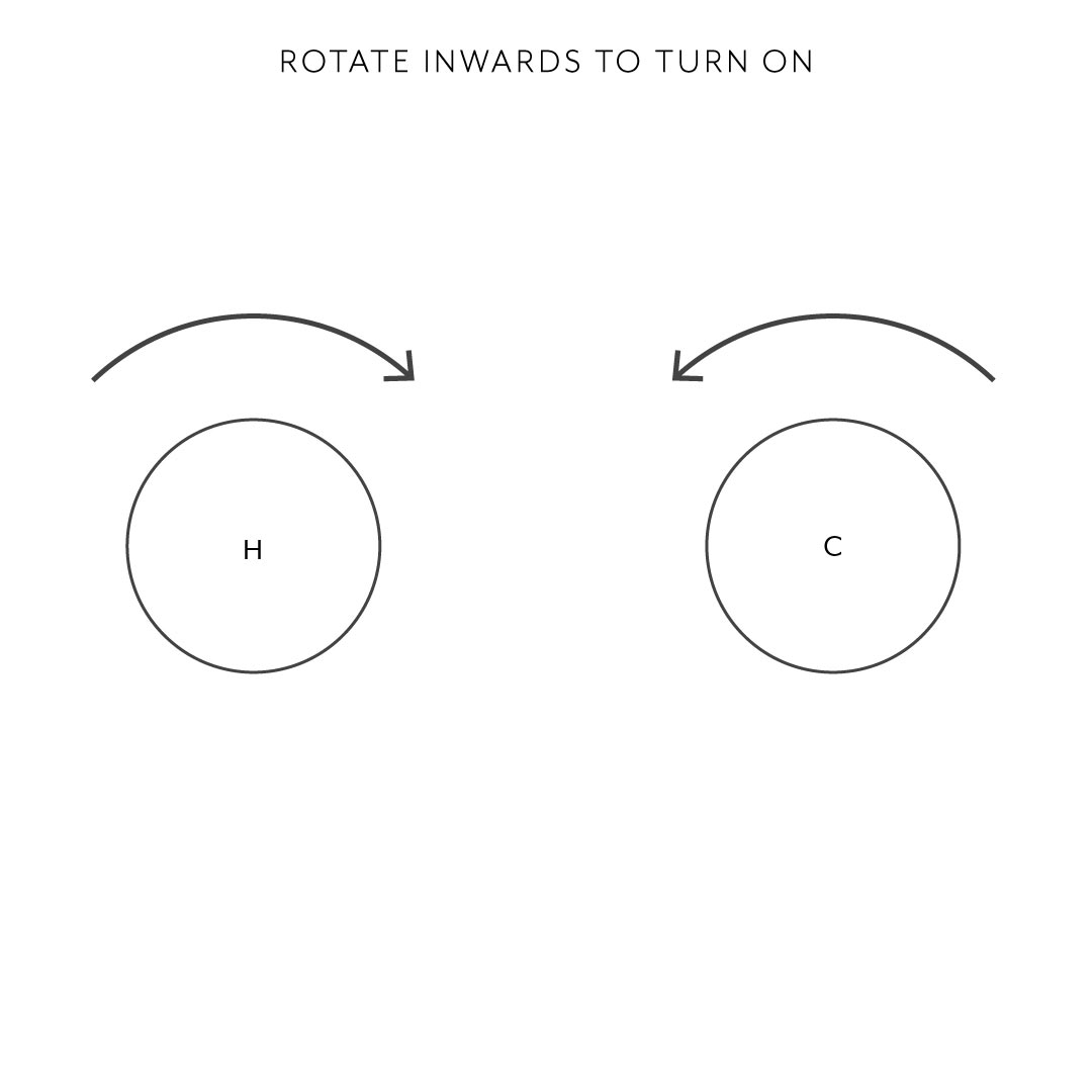 ミラニ・壁付2穴 混合水栓用ダイヤルハンドル ガンメタル