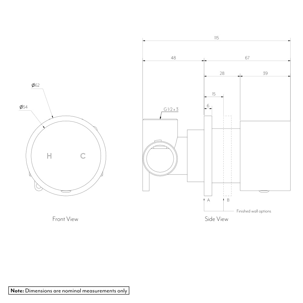 ミラニ・壁付1穴 混合水栓用ダイヤルハンドル ガンメタル