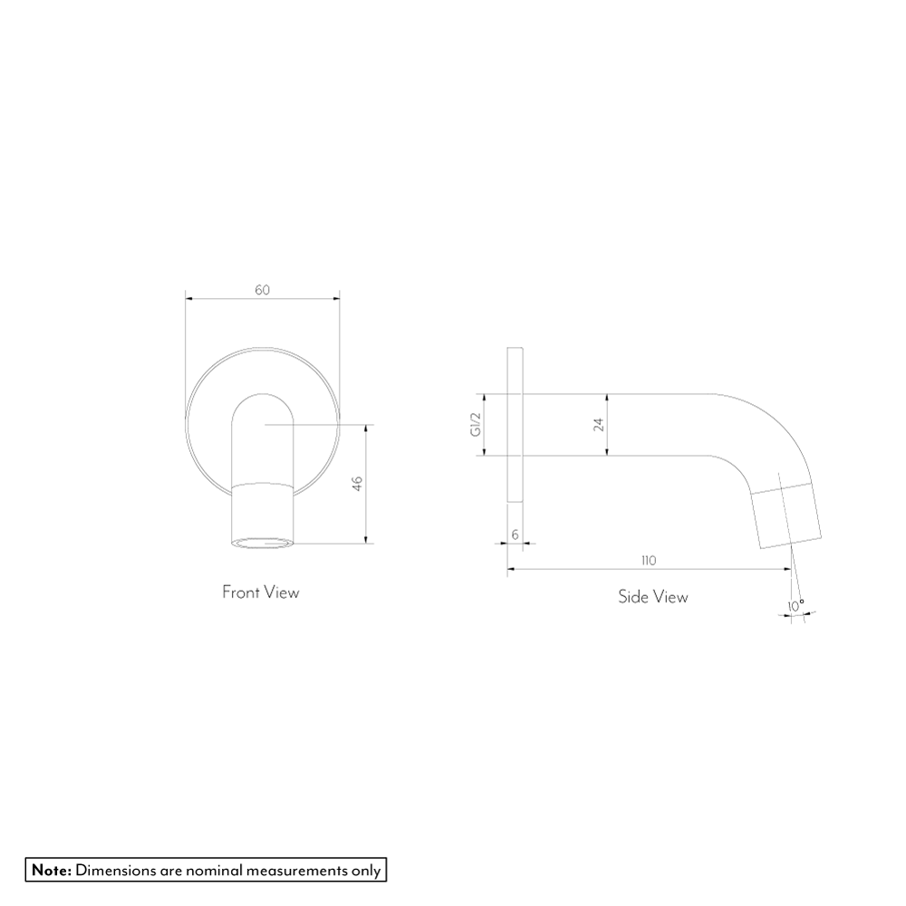 ミニ壁掛けスパウト 銅