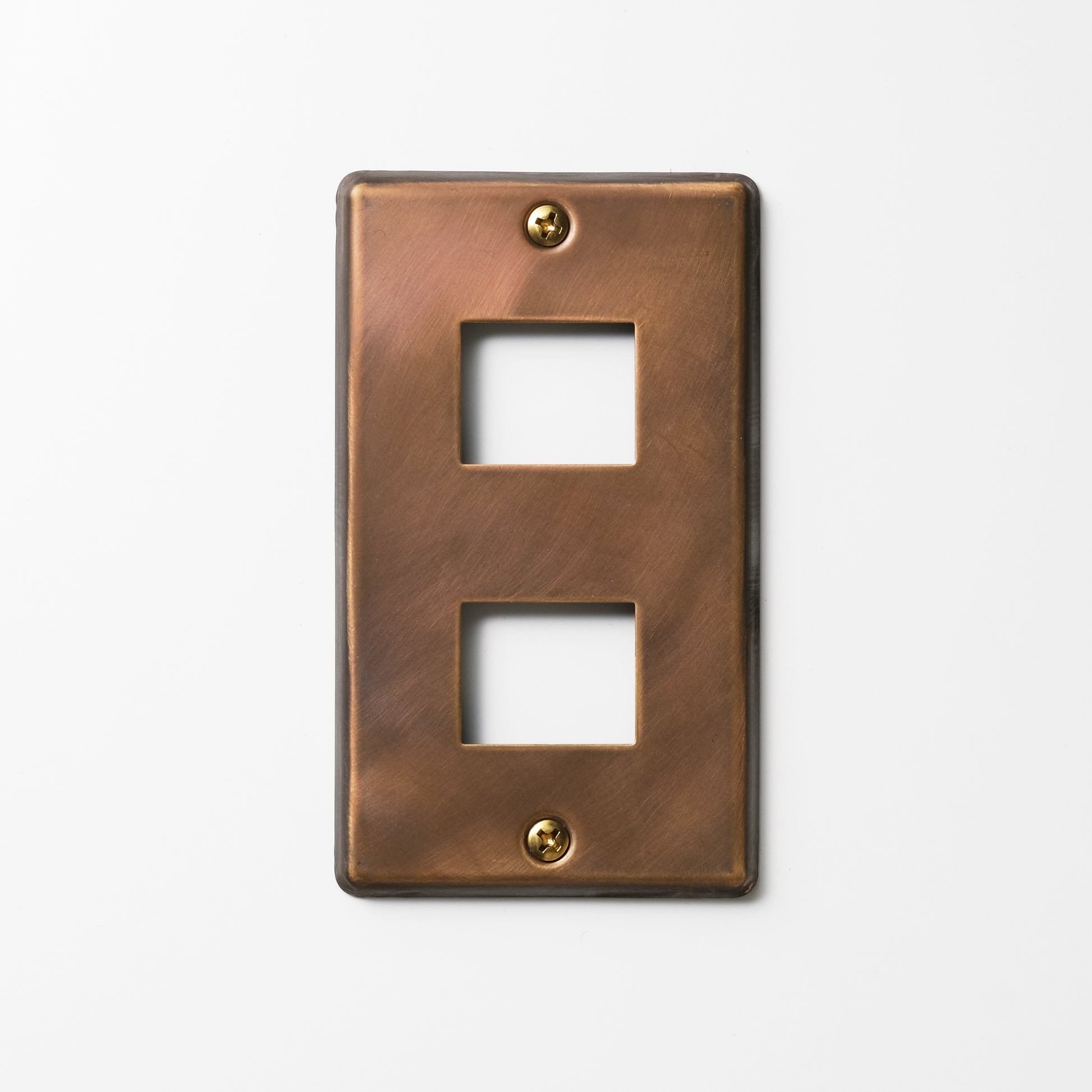 OHM 真鍮メッキエイジング プレート１連２口用 