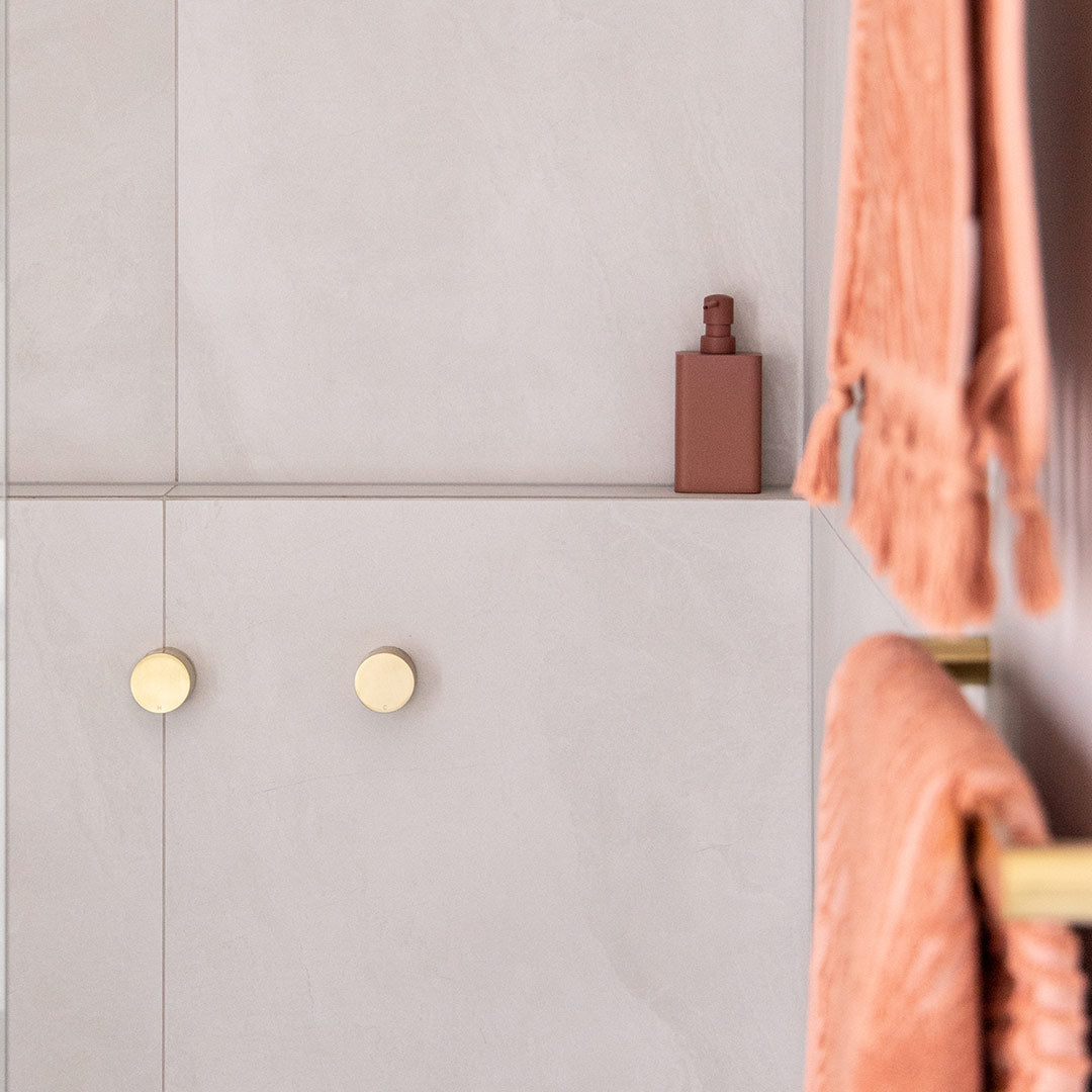 ミラニ・壁付2穴 混合水栓用ダイヤルハンドル 真鍮