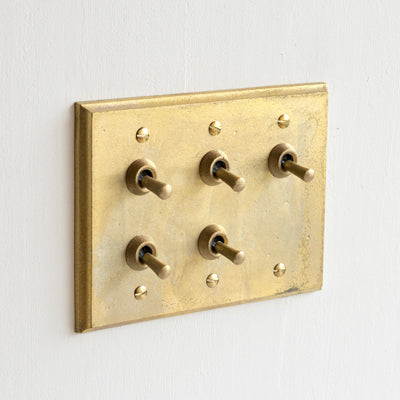 フタガミ スイッチ 真鍮 ３連２＋２＋１トグル