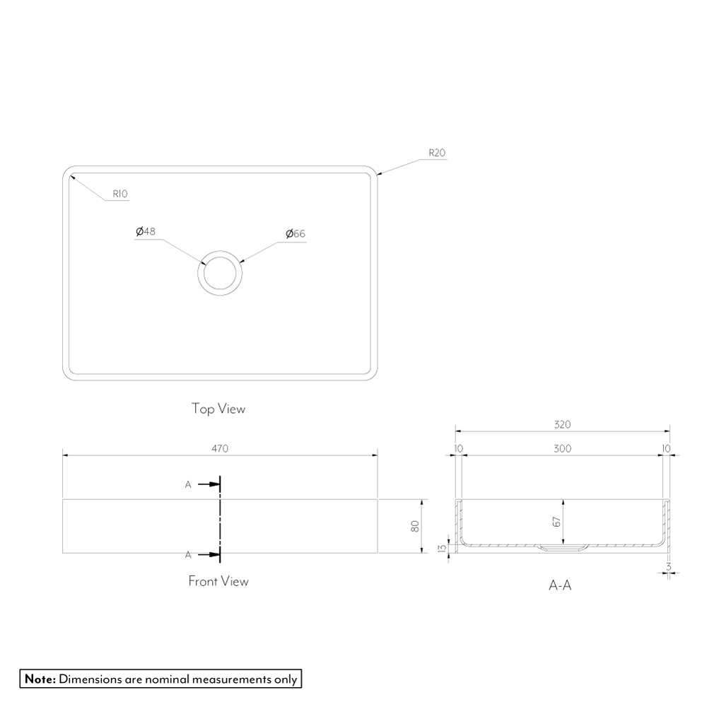 オラ流域シンク470mm 銅