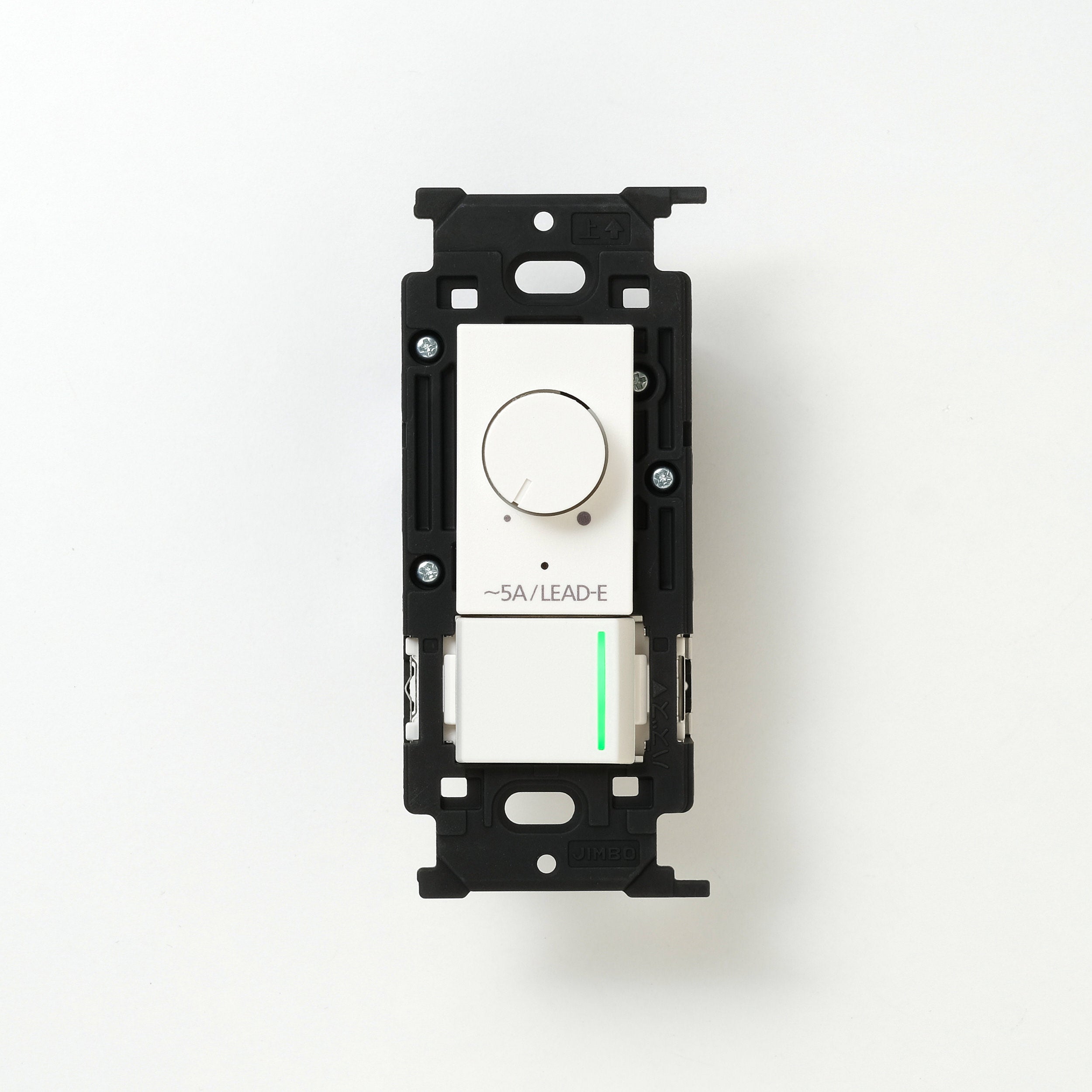 NKシリーズ　正位相制御方式ライトコントロール＋片切、3路ガイドランプ（グリーン）スイッチ　１連３口用 ホワイト