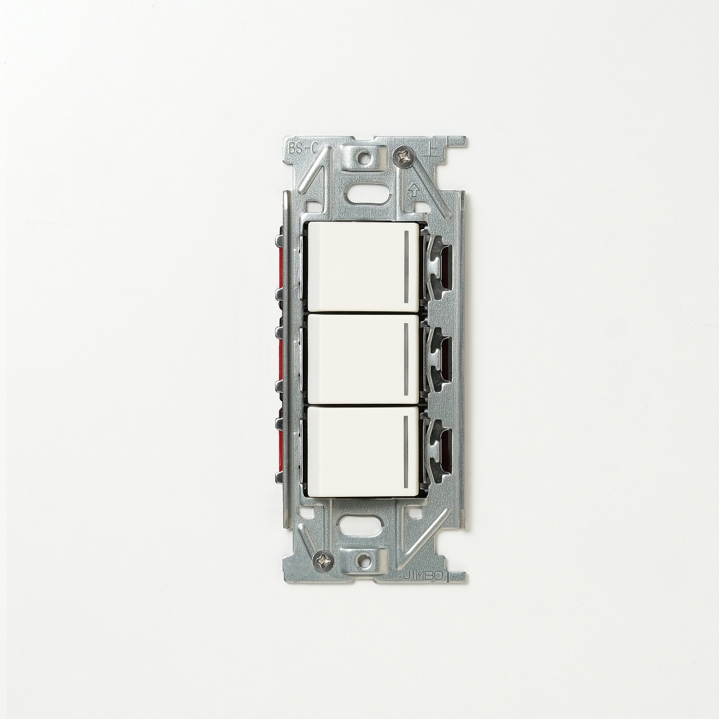 NKシリーズ　片切、3路ガイドランプ（グリーン）スイッチトリプル １連３口用 ホワイト