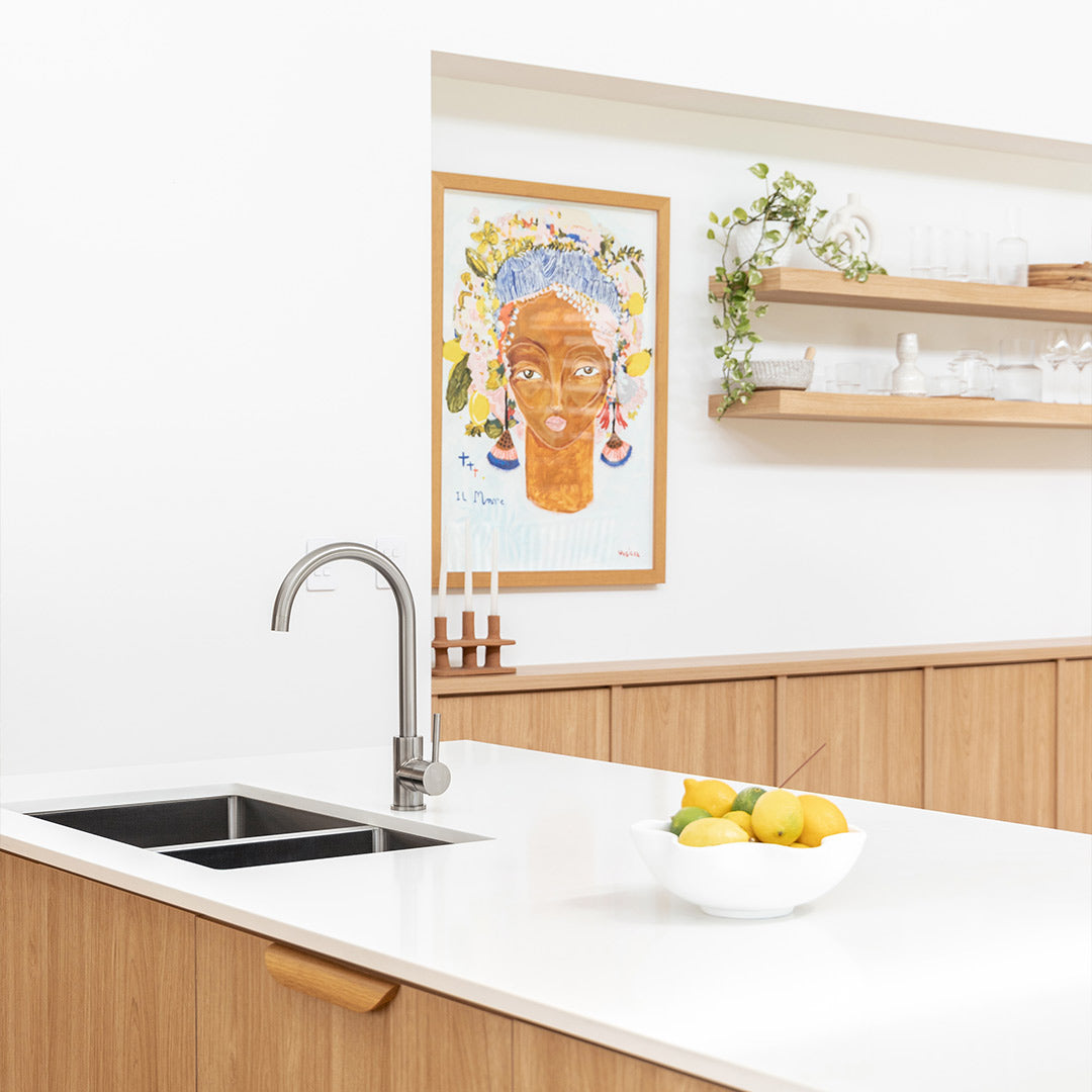 ヴィータ・２槽式キッチンシンク760mm ステンレススチール