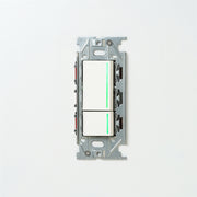 NKシリーズ　片切、3路ガイドランプ（グリーン）スイッチダブル（上段大） １連３口用 ホワイト