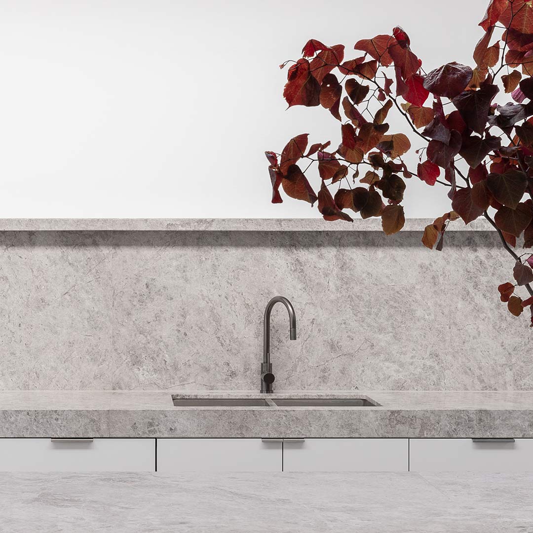 エリシアン・台付1穴 キッチン用混合水栓　ハンドシャワータイプ ガンメタル