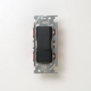 NKシリーズ　片切、3路スイッチダブル（上段大）  １連３口用 ブラック