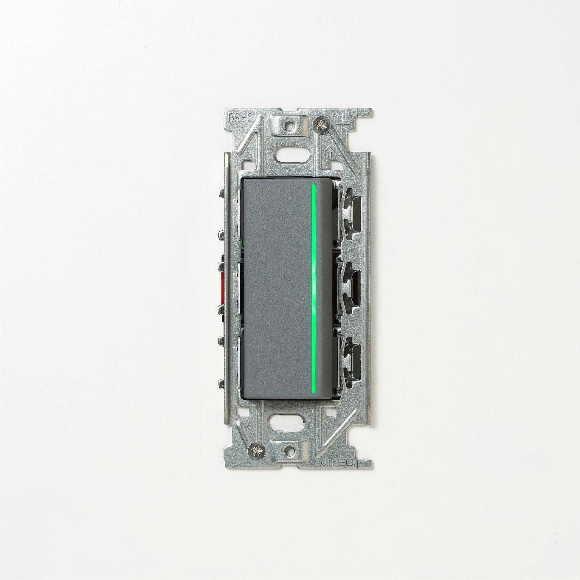 NKシリーズ　片切、3路ガイドランプ（グリーン）付スイッチシングル １連３口用 グレー