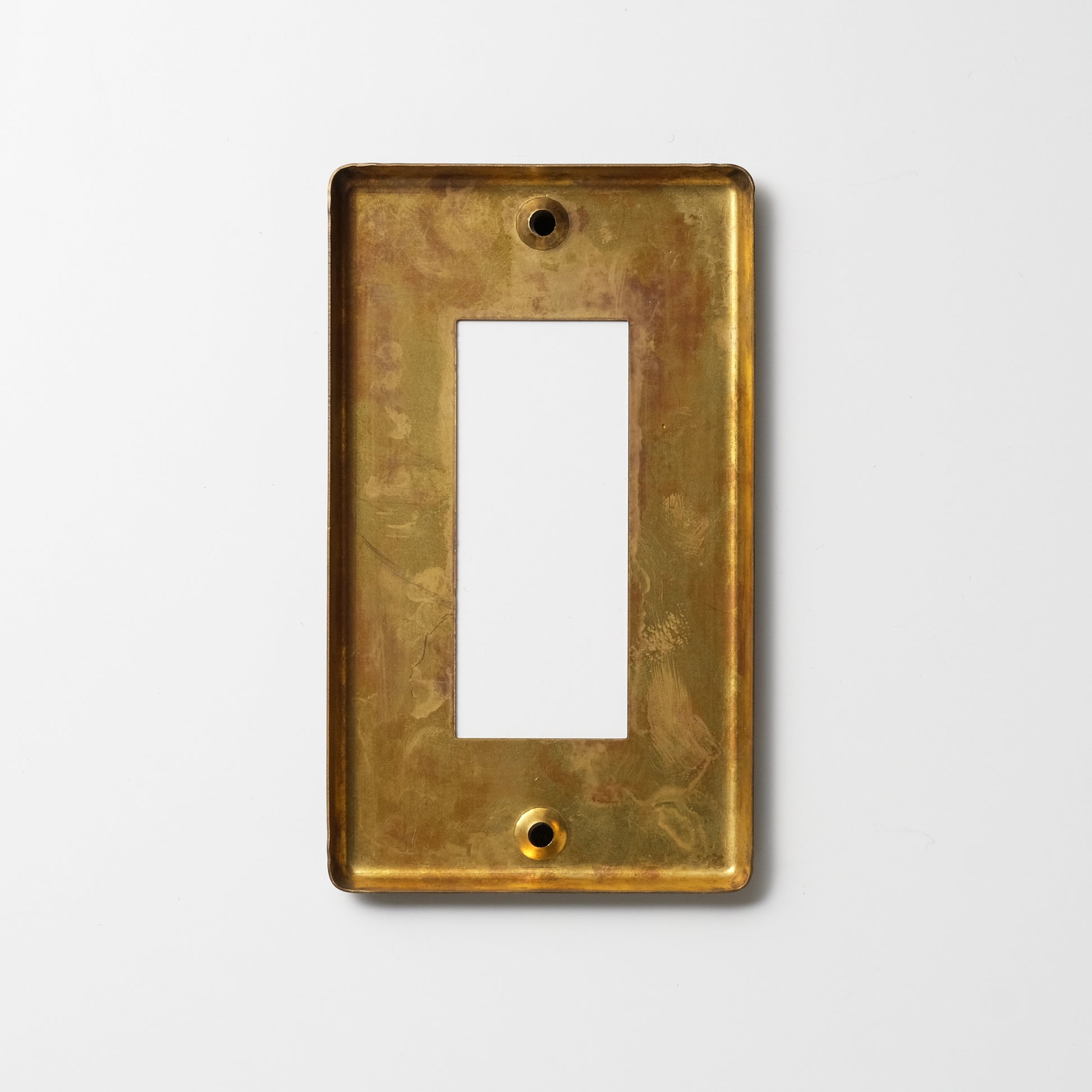 OHM 真鍮メッキエイジング プレート１連３口用 